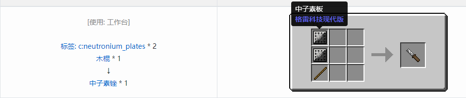 我的世界格雷科技现代版锉合成表大全