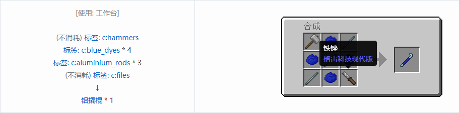 我的世界格雷科技现代版撬棍合成表大全