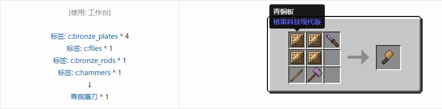 我的世界格雷科技现代版屠刀合成表大全