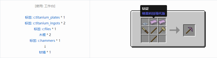 我的世界格雷科技现代版工具合成表大全
