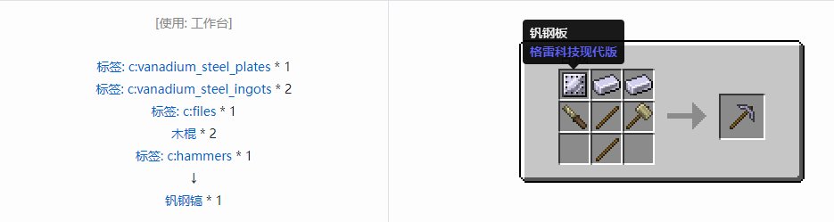 我的世界格雷科技现代版工具合成表大全