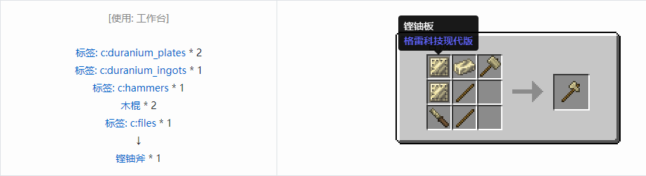 我的世界格雷科技现代版工具合成表大全