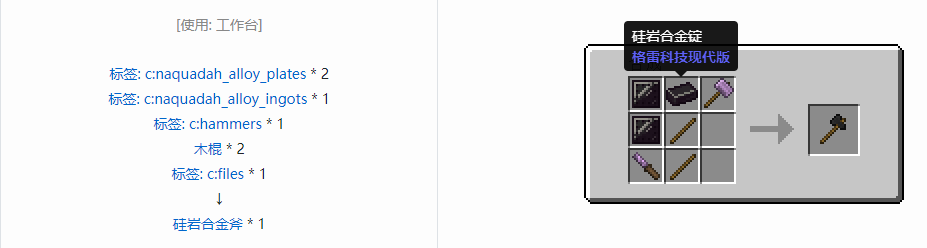 我的世界格雷科技现代版工具合成表大全