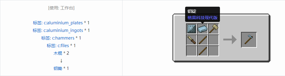 我的世界格雷科技现代版工具合成表大全