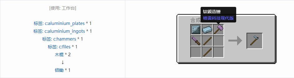 我的世界格雷科技现代版工具合成表大全