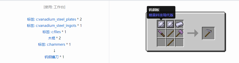 我的世界格雷科技现代版镰刀合成表大全