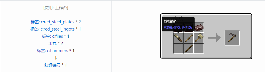 我的世界格雷科技现代版镰刀合成表大全