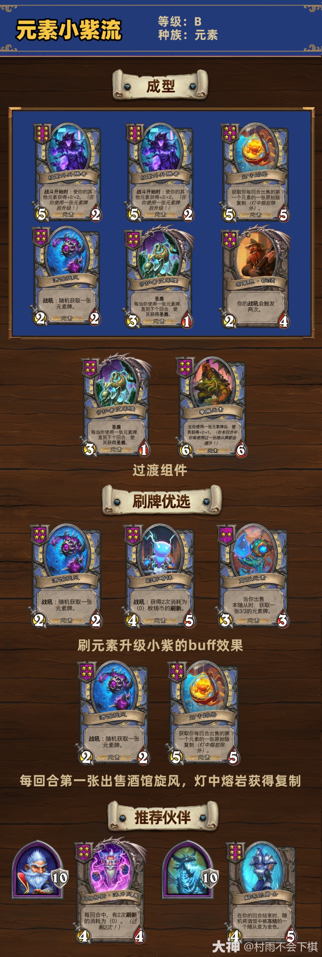 炉石传说33.6.2酒馆战棋元素小紫流玩法攻略