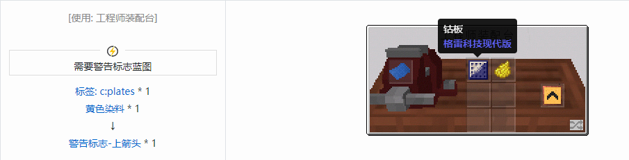 我的世界沉浸工程警告标志合成表大全