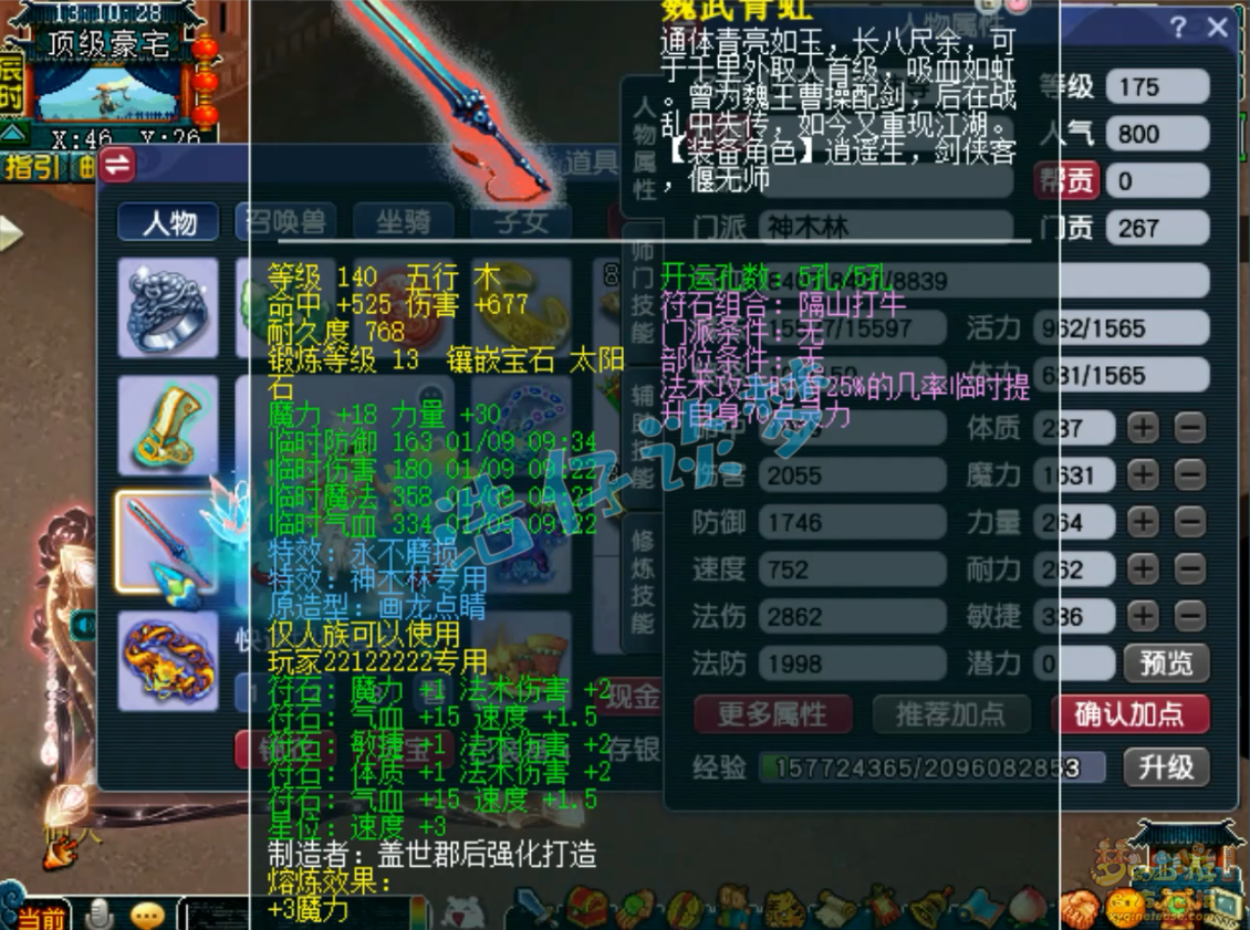 梦幻西游竞速神木林装备展示图175级