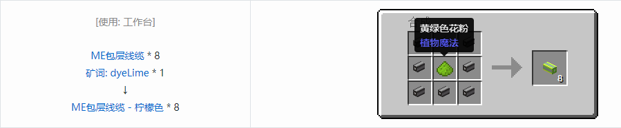 我的世界应用能源2ME包层线缆合成表大全