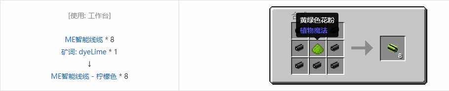 我的世界应用能源2ME智能线缆合成表大全