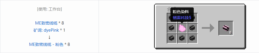 我的世界应用能源2ME致密线缆合成表大全