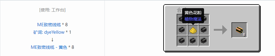 我的世界应用能源2ME致密线缆合成表大全