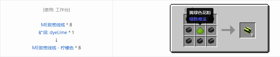 我的世界应用能源2ME致密线缆合成表大全