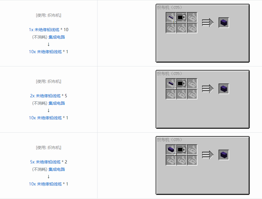 我的世界格雷科技6 10x 未绝缘线缆合成表大全