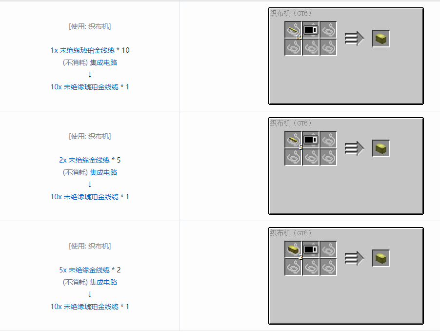 我的世界格雷科技6 10x 未绝缘线缆合成表大全