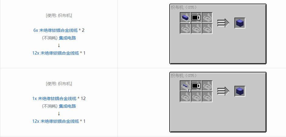 我的世界格雷科技6 12x 未绝缘线缆合成表大全