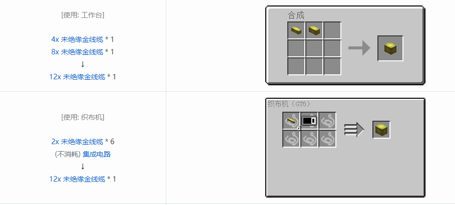我的世界格雷科技6 12x 未绝缘线缆合成表大全