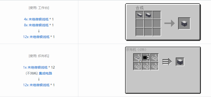 我的世界格雷科技6 12x 未绝缘线缆合成表大全