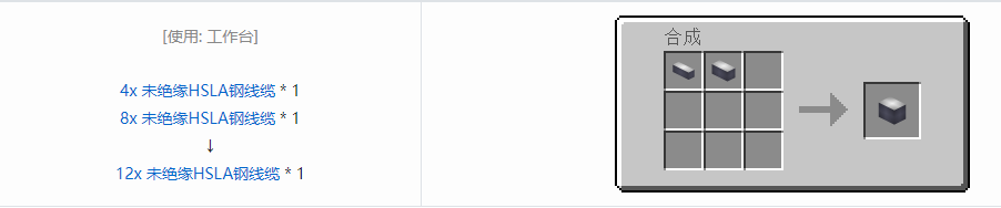 我的世界格雷科技6 12x 未绝缘线缆合成表大全