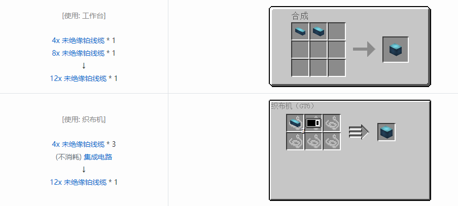 我的世界格雷科技6 12x 未绝缘线缆合成表大全