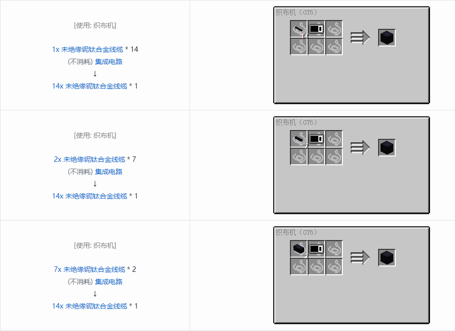 我的世界格雷科技6 14x 未绝缘线缆合成表大全