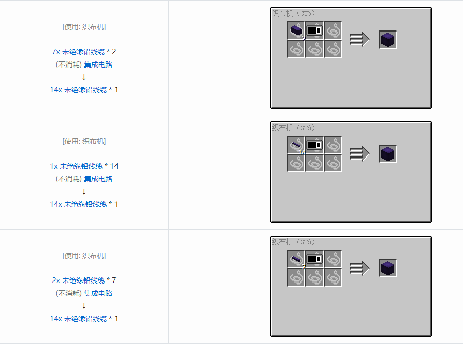 我的世界格雷科技6 14x 未绝缘线缆合成表大全