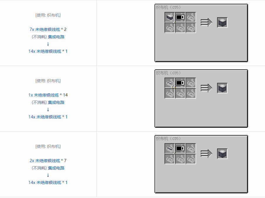 我的世界格雷科技6 14x 未绝缘线缆合成表大全