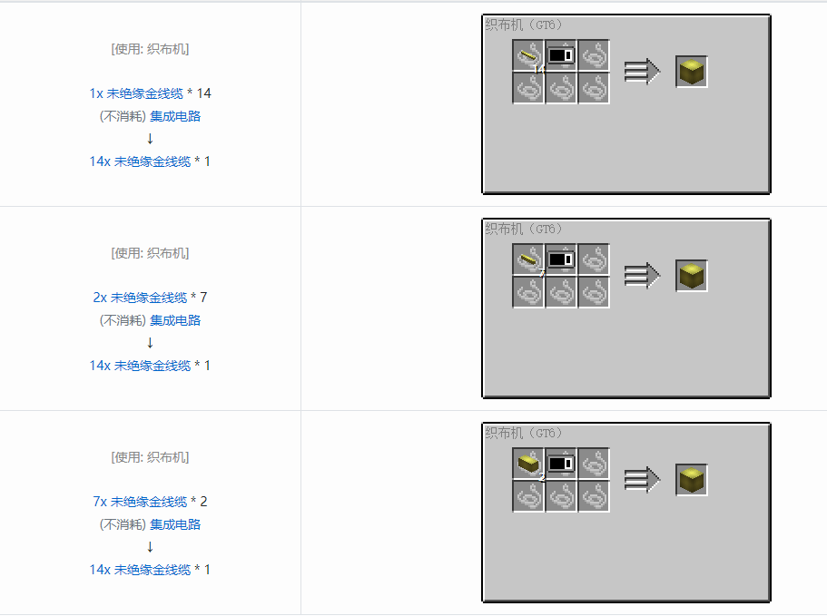 我的世界格雷科技6 14x 未绝缘线缆合成表大全