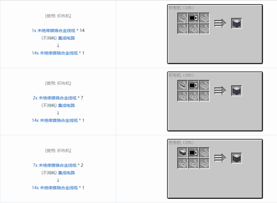 我的世界格雷科技6 14x 未绝缘线缆合成表大全