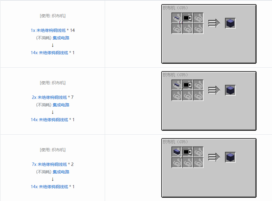 我的世界格雷科技6 14x 未绝缘线缆合成表大全