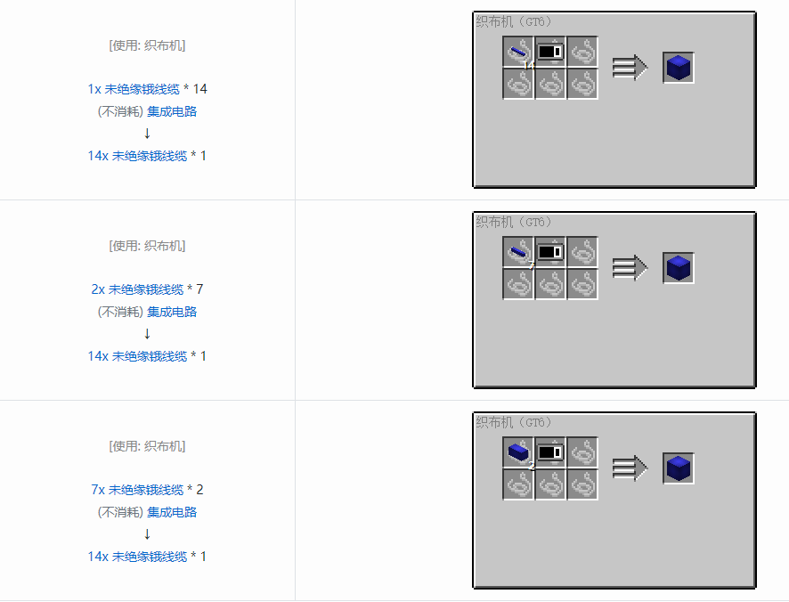我的世界格雷科技6 14x 未绝缘线缆合成表大全