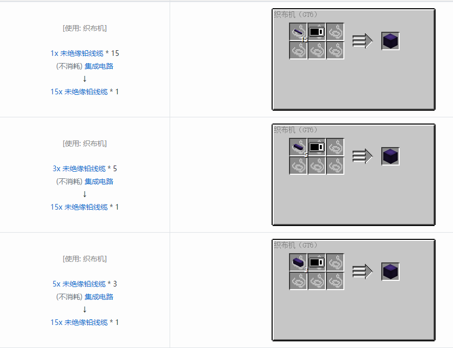 我的世界格雷科技6 15x 未绝缘线缆合成表大全