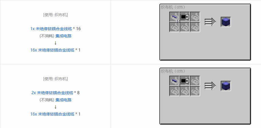 我的世界格雷科技6 16x 未绝缘线缆合成表大全