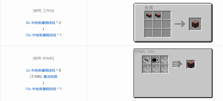 我的世界格雷科技6 16x 未绝缘线缆合成表大全