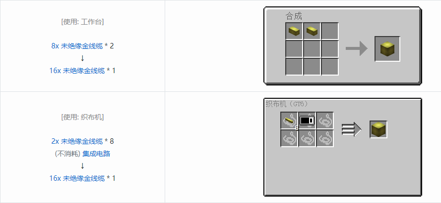 我的世界格雷科技6 16x 未绝缘线缆合成表大全