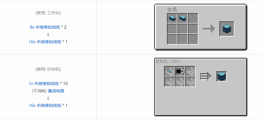 我的世界格雷科技6 16x 未绝缘线缆合成表大全