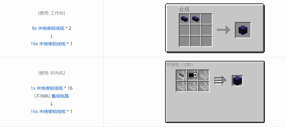 我的世界格雷科技6 16x 未绝缘线缆合成表大全