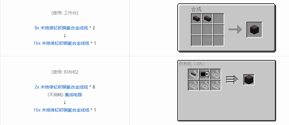 我的世界格雷科技6 16x 未绝缘线缆合成表大全