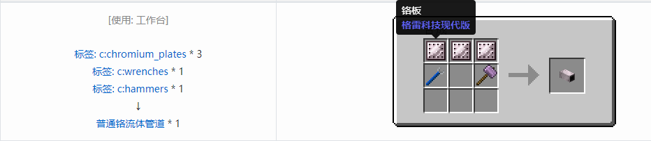 我的世界格雷科技现代版流体管道合成表大全