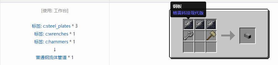 我的世界格雷科技现代版流体管道合成表大全