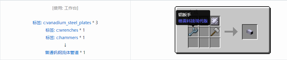 我的世界格雷科技现代版流体管道合成表大全