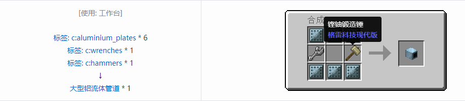 我的世界格雷科技现代版流体管道合成表大全