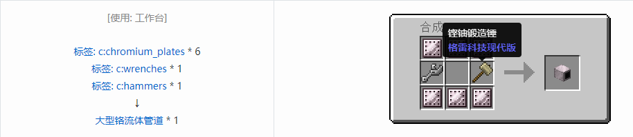 我的世界格雷科技现代版流体管道合成表大全
