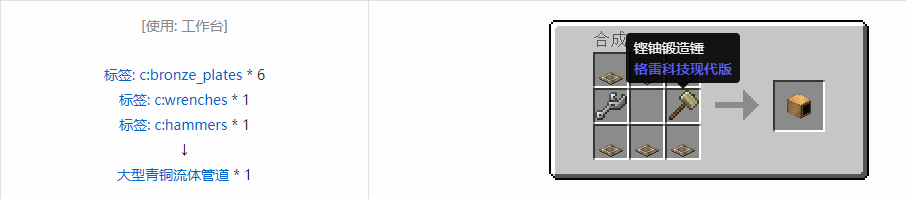 我的世界格雷科技现代版流体管道合成表大全