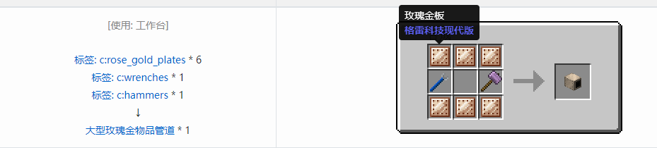 我的世界格雷科技现代版物品管道合成表大全