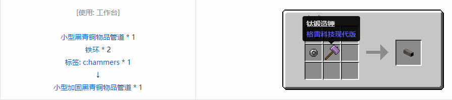 我的世界格雷科技现代版物品管道合成表大全