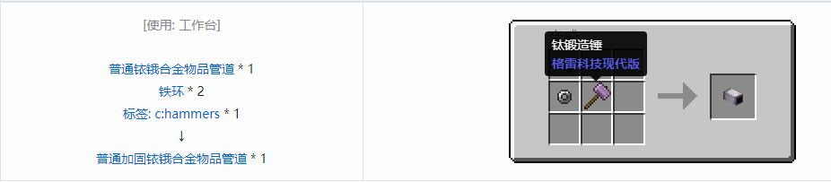 我的世界格雷科技现代版物品管道合成表大全