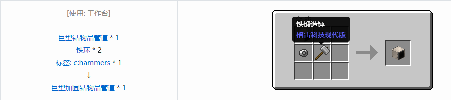 我的世界格雷科技现代版物品管道合成表大全